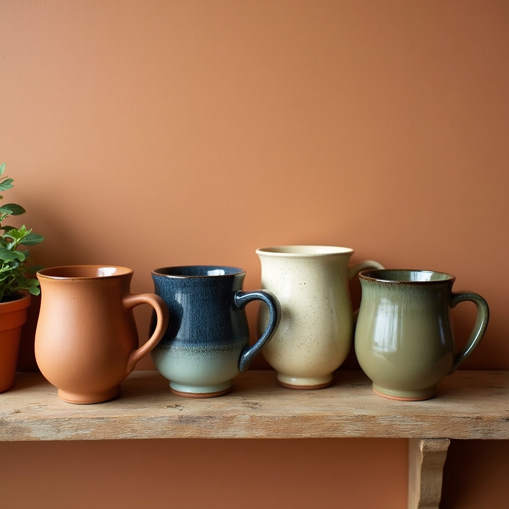 Глазурованные керамические кружки